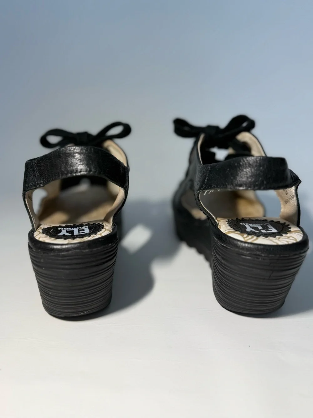 Fly London Black Lace-Up Platform Sandal - Women's Comfortable Wedge Shoe